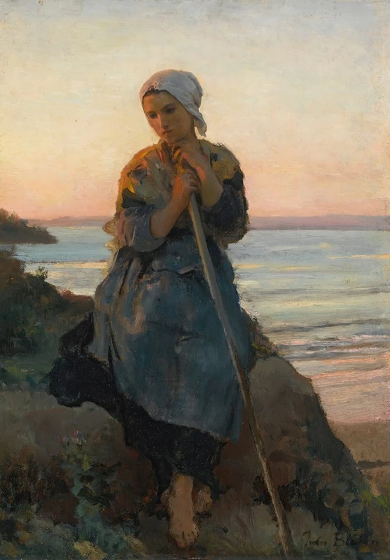 Pastorella di Douarnenez217 - Jules Breton, Pastorella di Douarnenez